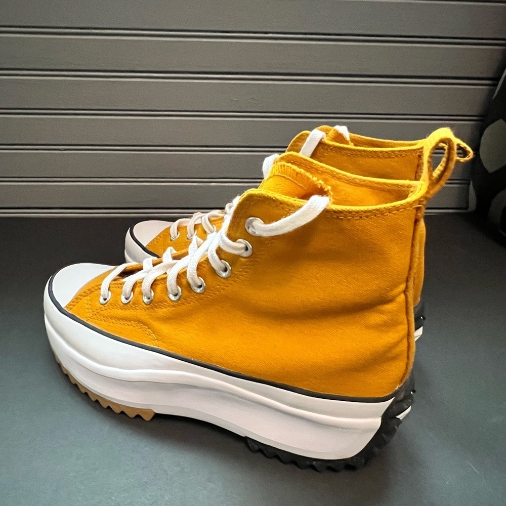 Converse Platform Run Star Hike High Top Sneakers - Mustard Yellow White - Picture 5 of 10